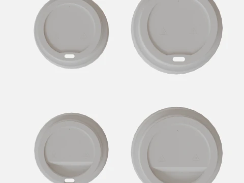 Collection of paper cups brown 6 sizes 3D Model
