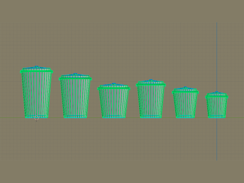 Collection of paper cups brown 6 sizes 3D Model