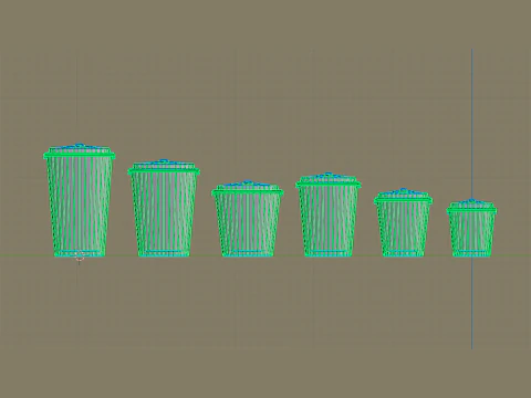 Collection of paper cups brown 6 sizes 3D Model