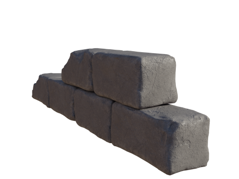 Old bricks wall 1 3D Model