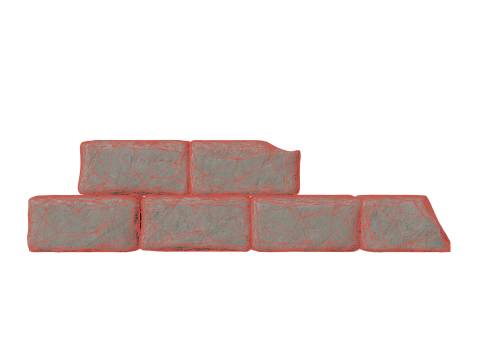 Old bricks wall 1 3D Model