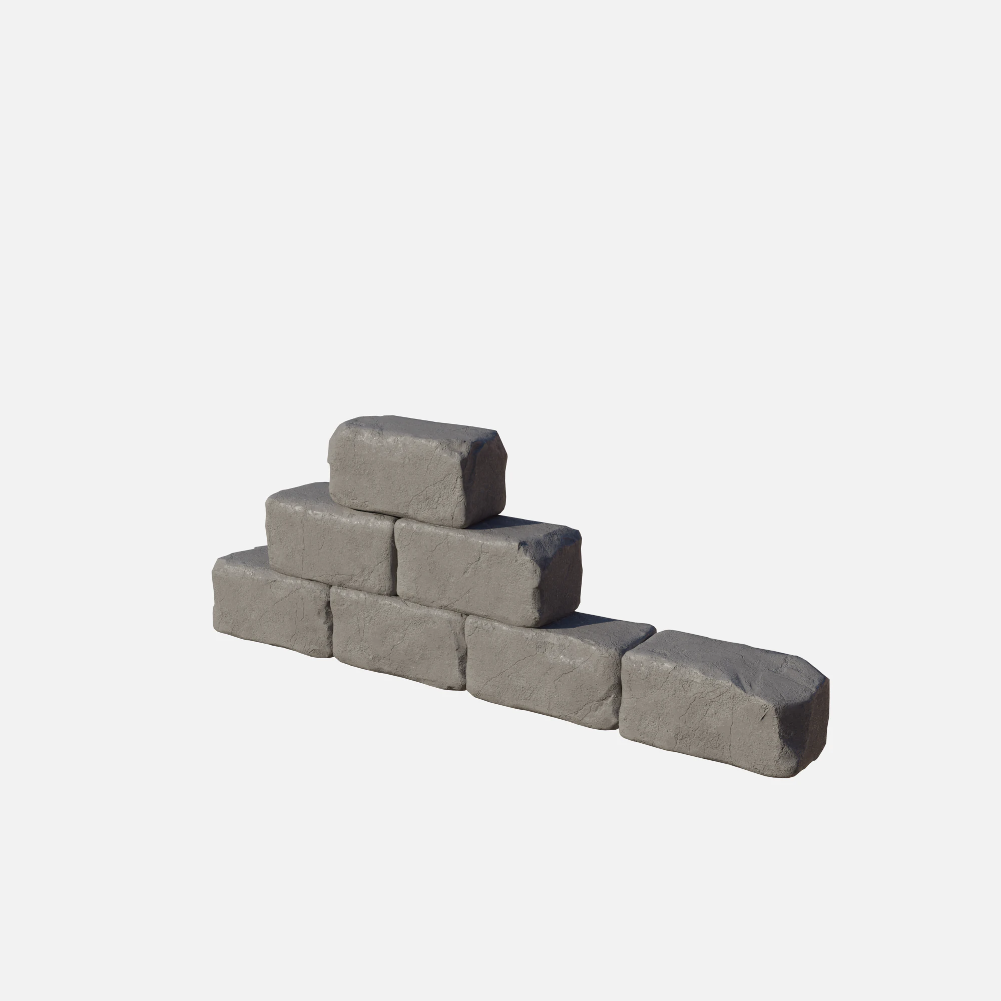 Old bricks wall 2 3D Model .c4d .max .obj .3ds .fbx .stl .blend 