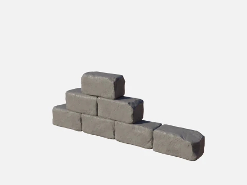 古いレンガの壁 2 3Dモデル