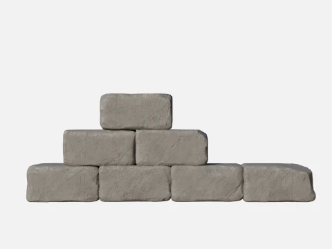 Old bricks wall 2 3D Model
