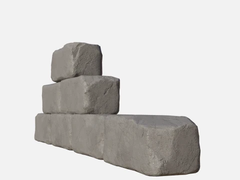 Old bricks wall 2 3D Model