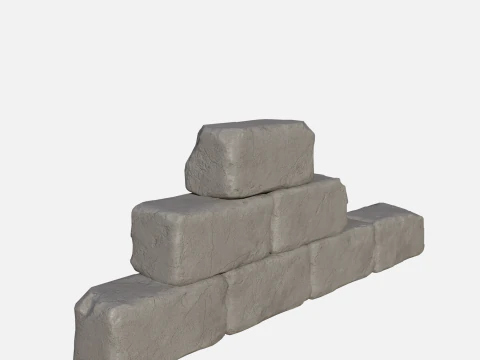 Old bricks wall 2 3D Model