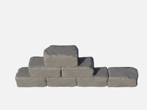 Old bricks wall 2 3D Model