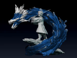 kimetsu no yaiba - demonendoder - tanjiro waterstandbeeld 3D printmodel