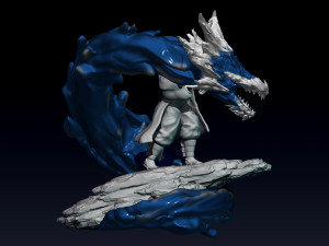 kimetsu no yaiba - demon slayer - tanjiro water stance statue 3Dプリントモデル