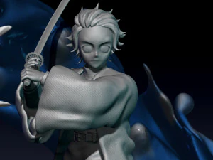 kimetsu no yaiba - demonendoder - tanjiro waterstandbeeld 3D printmodel