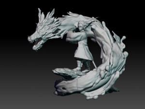 kimetsu no yaiba - demon slayer - tanjiro water stance statue 3Dプリントモデル