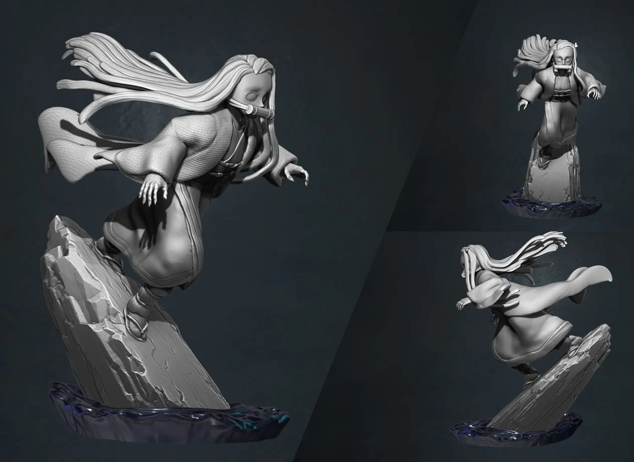 kimetsu no yaiba - demon slayer - nezuko 3d pritn statue 3D Print Model .c4d .max .obj .3ds .fbx .stl .blend 