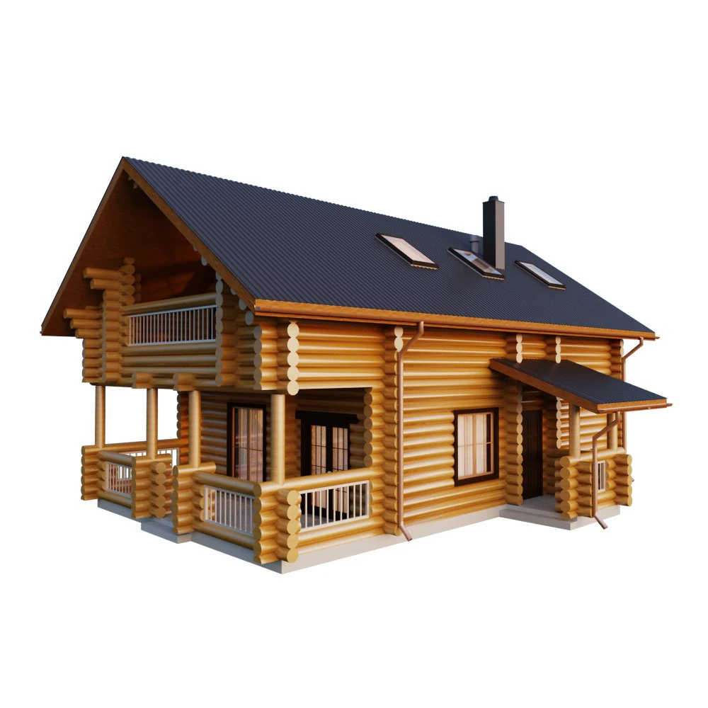 wooden house 3D Model .c4d .max .obj .3ds .fbx .stl .blend