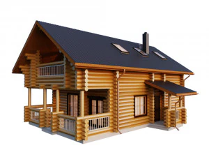 casa in legno Modello 3D