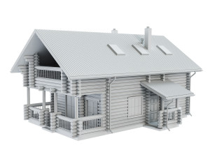 wooden house Modello 3D