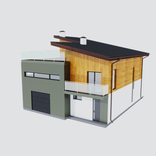 residential house 3D Модель .c4d .max .obj .3ds .fbx .stl .blend 