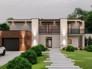 residential house with swimming pool Model 3D