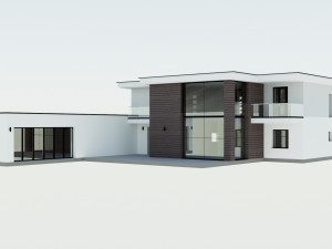 residential house with swimming pool Model 3D