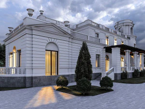 la tenuta di Tereshchenko nel villaggio di Denyshi Modello 3D