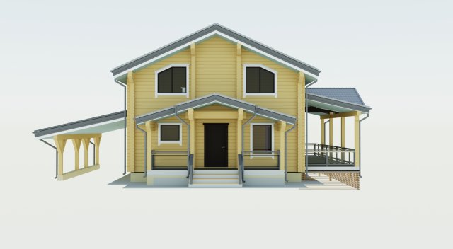 wooden house Model 3D .c4d .max .obj .3ds .fbx .stl .blend 