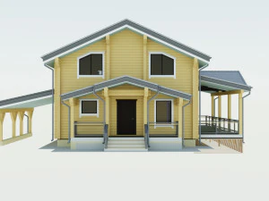 drewniany dom Model 3D