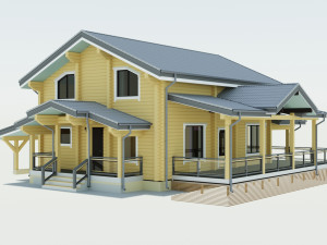 wooden house Model 3D