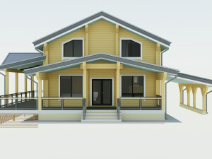 wooden house Model 3D