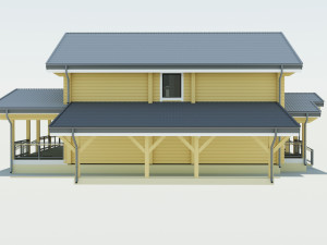 wooden house Model 3D