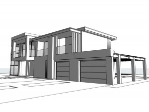 Residential house with swimming pool 3D 模型