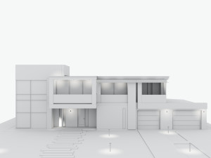 Residential house with swimming pool 3D 模型