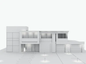 Residential house with swimming pool 3D Model