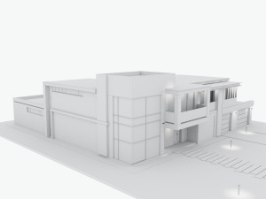 Residential house with swimming pool 3D 模型