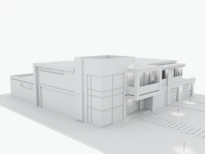 Residential house with swimming pool 3D Model