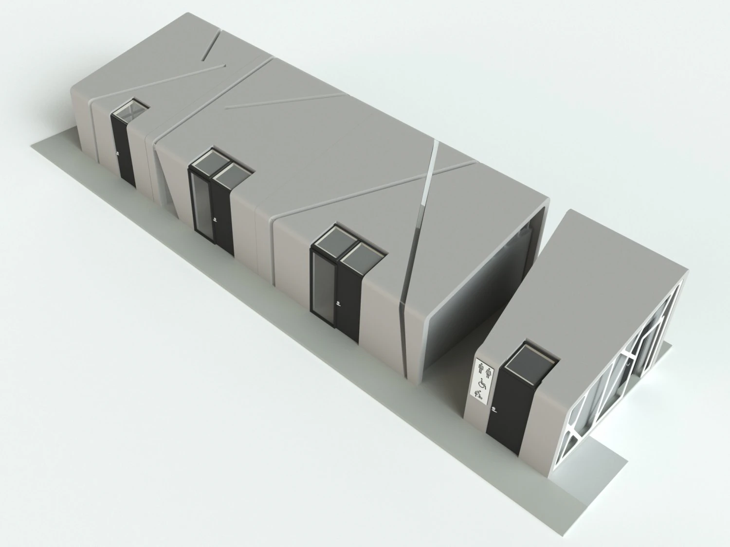 mini-mart shopping pavilion 3D Model .c4d .max .obj .3ds .fbx .stl .blend 