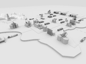 oil map Modello 3D