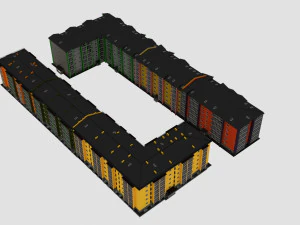 pr&eacute;dio de apartamentos Modelo 3D