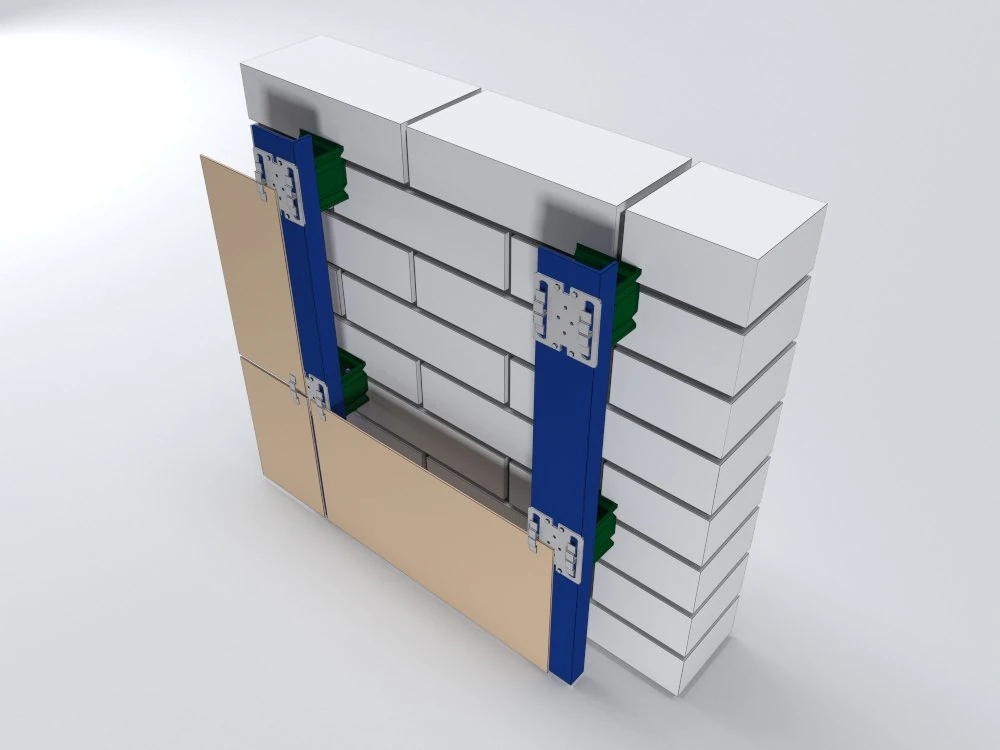 ventilated facade system 3D Model .c4d .max .obj .3ds .fbx .stl .blend