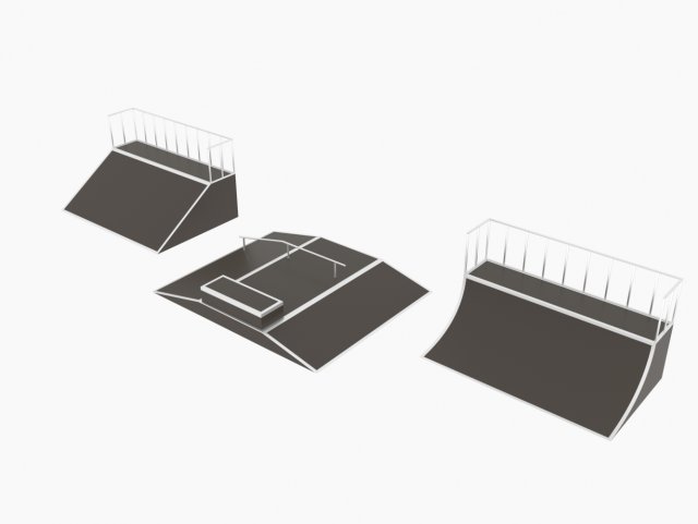 skate park pack low-poly 3D 모델 .c4d .max .obj .3ds .fbx .stl .blend 