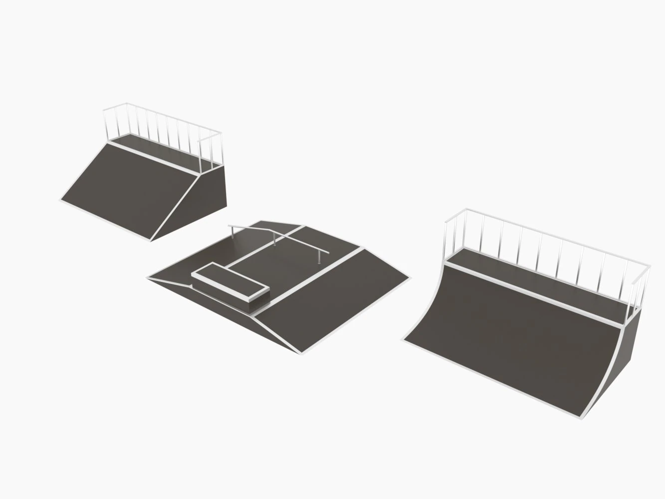 skate park pack low-poly 3D Model .c4d .max .obj .3ds .fbx .stl .blend 