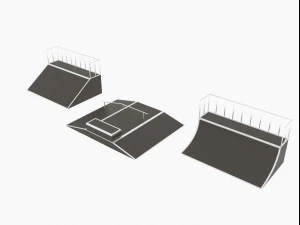pacote de parque de skate low-poly Modelo 3D