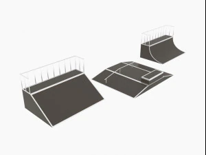 skate park pack low-poly 3D Model