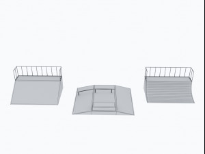 skate park pack low-poly 3D 모델