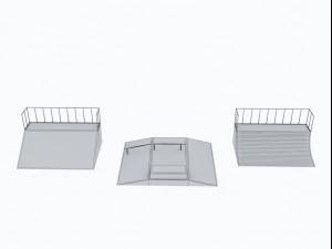 skate park pack low-poly 3D Model