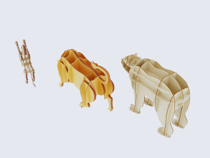 Animal-shaped furniture models made of plywood Modèle 3D