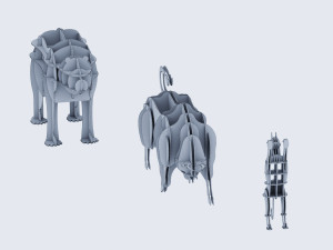 Animal-shaped furniture models made of plywood Modèle 3D
