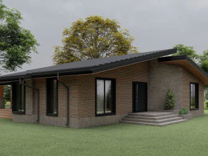 Rumah chalet perumahan Model 3D