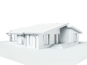 Residential chalet house 3D Model
