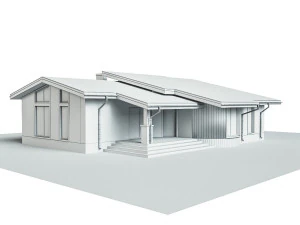 Residential chalet house 3D Model