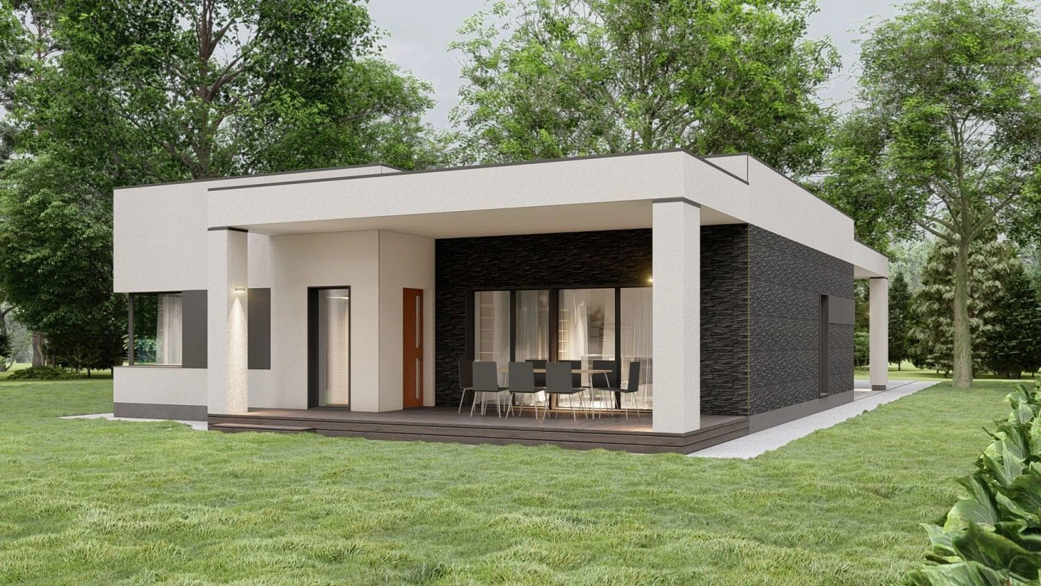 Modern Residential house 3D Model .c4d .max .obj .3ds .fbx .stl .blend