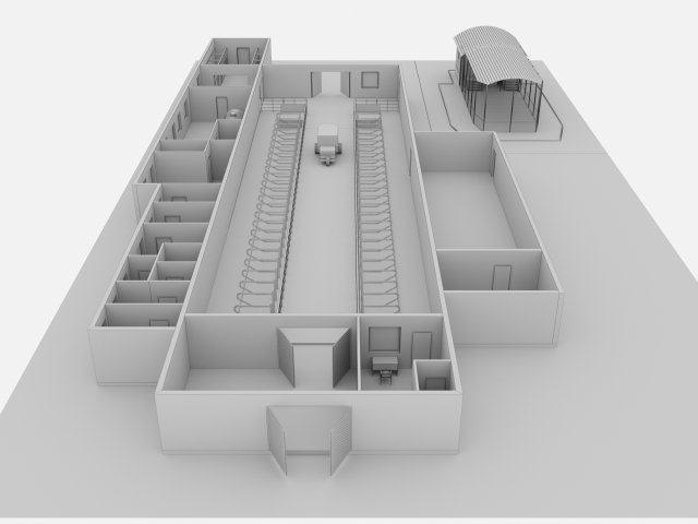 Dairy farm and poultry farm 3D मॉडल in इमारतें 3DExport